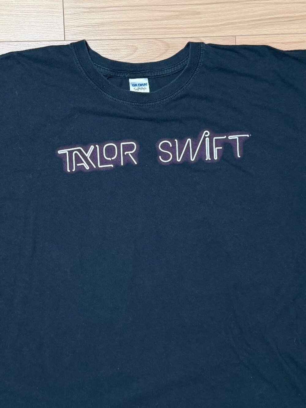 VTG Taylor Swift 1989 World Tour Concert TShirt Black Neon Double Sided 2XL
